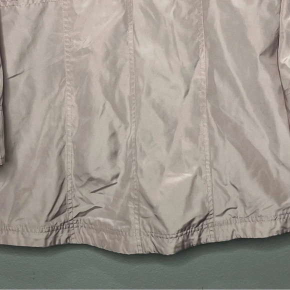 Michael Kors Jacket Women Medium Pink Gold Accents Hooded Zip Up Coat Adj Waist - Picture 10 of 13